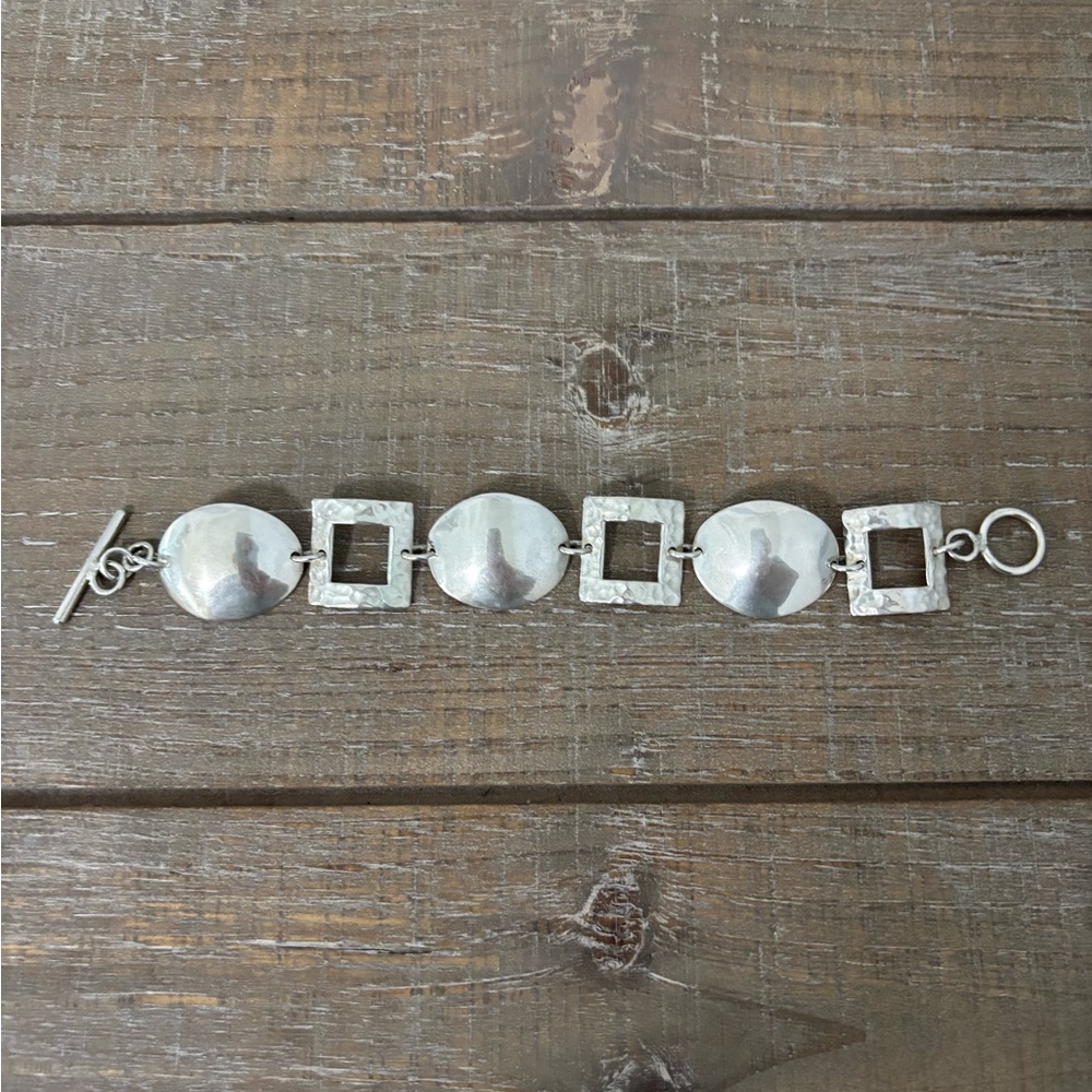Silver Geometric Bracelet - Picture 2 of 3